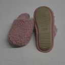 Snug Leaves Women's Scuff Slippers Furry Cute Curly Faux Wool Slip-on Indoor Memory Foam House Shoes, Size 9-10