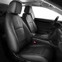 FEINEPRO Seat Covers for Honda Civic Sedan EX-L, EX-T, EX, Touring, Sport 2016-2021, Faux Leather Car Seats Cover Full Set Waterproof Black (60/40 Split Seatback-with Rear Armrest)