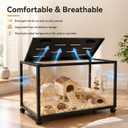 Acrylic Metal Hamster Cage, Large Small Animal Habitat Easy-Clean 360 Viewing, Stackable, Top Access for Dwarf Hamsters, Syrian Hamsters, Gerbils, Mice  35.0"L x 16.0"W x 16.0"H