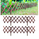 ShopLaLa Garden Fence- 2 Pack, Total 12ft (L) Wooden Lattice Flower Edging for Yard Lawn Landscape Patio Outdoor Decor, Expandable Plant Garden Trellis, Animal Barrier Fence No Dig Panel for Small Dog