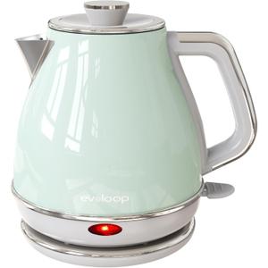 Evoloop Electric Tea Kettle, 1500W /1.0L Hot Water Boiler Heater Pot, Retro Small Electric Kettle, 100% Stainless Steel BPA Free Electric Teapot, Auto Shut-Off & Boil-Dry Protection