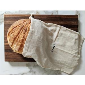Set of 2 Extra Large Farmhouse Natural Linen 12"x15" Artisan Boule Bread Bags, Reusable Drawstring Bag for Homemade Bread Storage, Perfect for Bakers, House Warming, (Beige)