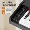 MOSEN Piano Keyboard 88 Keys, Beginner Digital Piano with 88 Key Velocity-Sensitive Keyboard Full Size, Record, Chord, Piano Stickers, Sustain Pedal, Retro Wood Finish Black