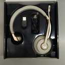 Wireless Headset with Microphone Noise Cancelling, 5.0 Bluetooth Headset with Mic Mute & USB Dongle, Wireless Headphones for Cell Phone PC Computer Call Center Office Teams Work Meetings (Champagne Gold & White)