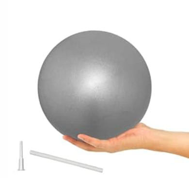 9 Inch Exercise Pilates Ball Mini Exercise Barre Ball for Yoga,Stability Exercise Training Gym Anti Burst and Slip Resistant Balls Physical Therapy Improves Balance, Core Strength (Silver)