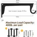 Closet Rod Brackets Heavy Duty Support 400 lbs WYGWP 10 inch Wall Mounted Closet Shelf Brackets with Rod Holder for Home and Closet Decor (4pack Black)