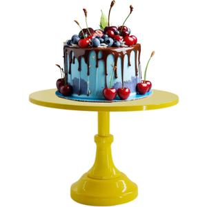 12 inch Yellow Cake Stand: Metal Cake Holder Stand - white cupcake stand For Wedding Reception Birthday (12inch Yellow)