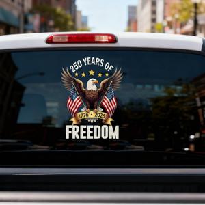 3 x American Flag Bumper Sticker - 11.8x9.45 Removable 250th Anniversary Stickers American Flag Decals for Trucks Car Trailer SUV Van Laptop or Any Smooth Surface,1776-2026 - Bumper Stickers-13