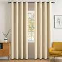 MIULEE Room Darkening Curtains Thermal Insulated Black Out Drapes Solid Window Treatment Set Grommet Top Light Blocking Blackout Curtain for Living Room/Bedroom 2 Panels 52 x 84 inch Cream Beige
