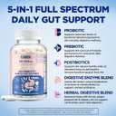 5-in-1 Probiotic Prebiotic Postbiotic, Digestive Enzymes & Herbs, 180 CT