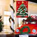 Merry Christmas Flags for Outside 28x40 - Large Christmas House Flags Double Sided - Big Xmas Outdoor Flag Decorative