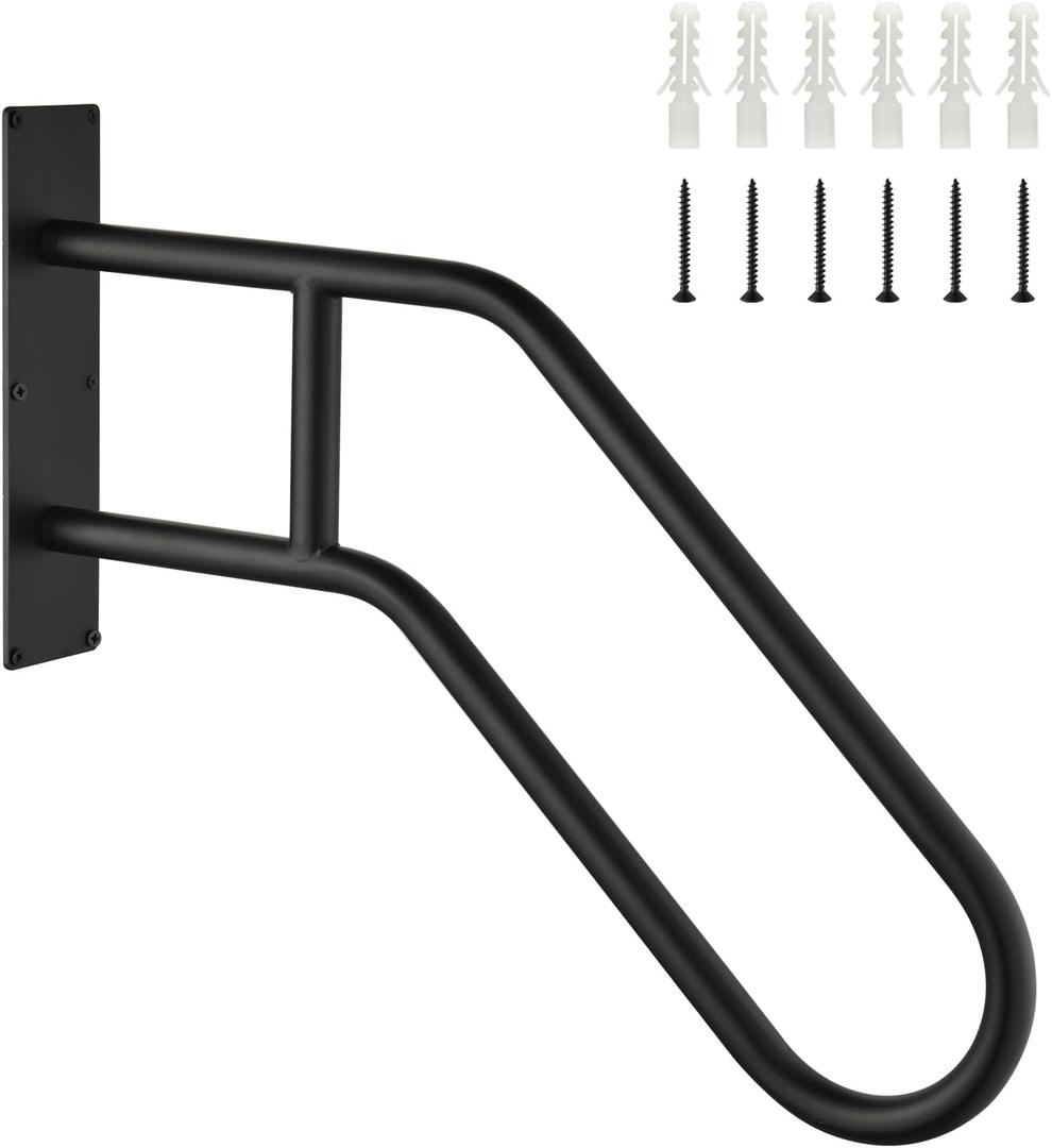 Handrails for Outdoor Steps,Stair Railing Indoor1-3 Step,Porch Railing & Deck Hand Rail Wall MountStair Hand Grab Bars,U-Shaped Safety Handrails