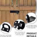 3 Inch Heavy Duty Door Locks Hasp Latch, Stainless Steel Security Packlock Clasp Hasp Lock Latch for Fence Gate, Gate, Shed Closet Cabinet, Black, 1 Pack