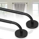 2 Pack Magnetic Curtain Rod for Door, 18-30 Inch Magnetic Curtain Rod for Metal Doors, 1/2" Diameter, Multi-use Magnetic Door Curtain Rods, Strong Magnetism Easy Install No Tools, Black