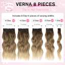 Clip in Hair Extensions for Women, 20 Inch 8PCS Long Wavy Omber Blonde Hair Extensions Clip Ins, Synthetic Soft Hairpieces for Women