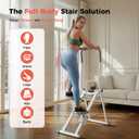 Stair Stepper for Home Gym, Foldable Vertical Climber Workout Machine, 3 Levels of Adjustable Resistance, 300 lbs Capacity Cardio Machine, LCD Monitor, Extended and Widened Anti-Slip footrests