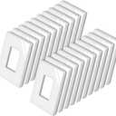 BESTTEN [20 Pack] 1 Gang Screwless Decorator Wall Plate, Midsize Switch Plate, Midway Receptacle Outlet Cover, USWP4 Glossy Off White, H4.88" x W3.11"