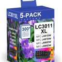 LC3011 XL Ink Cartridges High Yield 5-Pack (2 LC3011BK LC3011C LC3011M LC3011Y) - Replacement for Brother LC3011 Ink Cartridges BK/C/M/Y Work for MFC-J491DW MFC-J497DW MFC-J690DW MFC-J895DW Printer