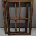 Greenco Wooden Rustic Mount Brown Window Frames Vintage Western Country Farmhouse Wall Art Decor - Set of 2 | Home Decor | Great for Living Room, Bathroom, and Bedroom