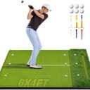 Golf Hitting Mat 40mm 6x4ft with 20mm EVA Base, Professional Golf Practice Size