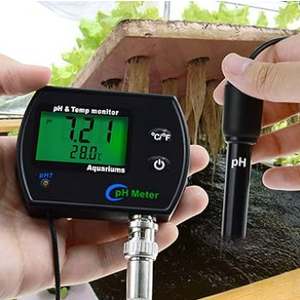 2-in-1 Combo pH & Temperature Meter Water Quality Tester Replaceable BNC pH Electrode for Aquariums Hydroponics Tanks Aquaculture Laboratory