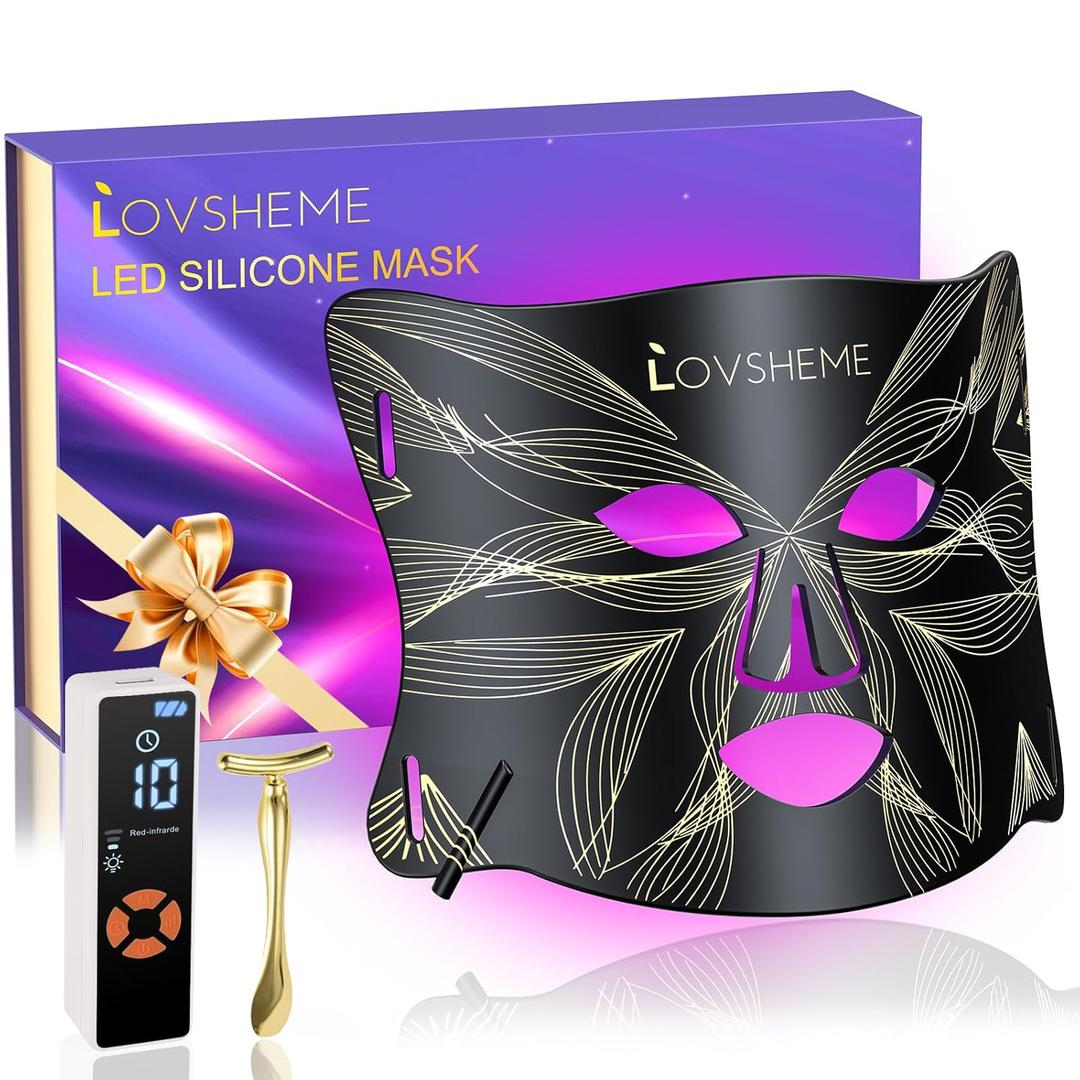 Red Light Therapy for Face, LED Face Mask Light Therapy, Omnilux Red Light Therapy Mask for Wrinkles, Acne, Skin Rejuvenation, 320 LEDs, 3 Modes, 10-Min Auto Off, Eye Protection Included