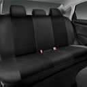 Road Comforts Car Seat Cover Full Set, Leather Mesh Seat Covers, Airbag Compatible, Universal Fit for Most Cars, SUVs, Trucks, and Vans - Black