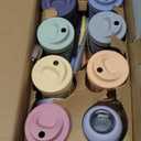 Elk and Friends Kids + Toddler Glass Cups | The Original 8oz Glass Mason Jar with Sleeves + Lids | Silicone Straws + Stopper | Smoothie Cup | Food Storage | Spill Resistant | Dishwasher Safe | 8 Pack