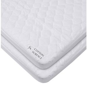 American Baby Company 2 Pack Waterproof Fitted Cradle/Bassinet Mattress Protector 33" x 15" - 100% Cotton Quilted Top, Noiseless, Ultra-Soft & Breathable Cradle/Bassinet Mattress Pad Cover
