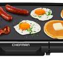 Chefman XL Electric Griddle with Removable Temperature Control, Immersible Flat Top Grill, Burger, Eggs, Pancake Griddle, Nonstick Extra Large Cooking Surface, Slide Out Drip Tray, 10 x 20 Inch