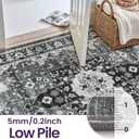 DEXI Washable Area Rug for Living Room 10x14, Vintage Farmhouse Soft Indoor Large Rugs, Stain Resistant Low Pile Carpet with Non Slip Backing for Dining Bedroom Office, White Grey