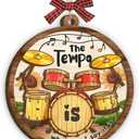 Drum Christmas Ornament 2025 - Music Ornament for Drummers, Drum Gifts for Men Women Boys Girls, Wooden Christmas Ornaments for Tree Decor - Holiday Keepsake & Xmas Gift Exchange Idea