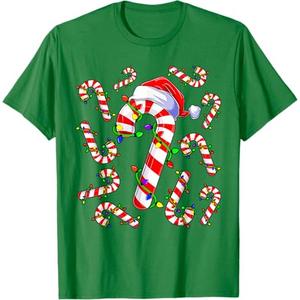 Christmas Candy Cane Santa Xmas Kids Toddler Youth Women Men T-Shirt.XS