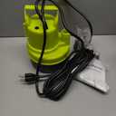 1/3 HP Submersible Water Pump 2000 GPH Portable Small Sump Pump For Pool Cover, Basements, Puddles, Gardens Ponds With 16.4 Ft Power Cord and Hose Adapters, Yellow