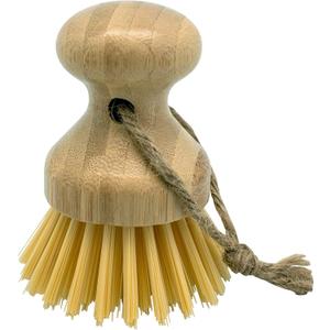 Bamboo Vegetable Palm Brush, Round Palm Scrubber for Pots, Pans: 1 Pack