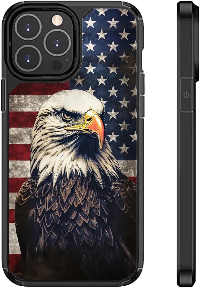 Generic Case Compatible with iPhone 16 Pro Max,Flag Eagle Case for iPhone 16 Pro Max Design for Men Boys [Anti-Scratch] Non-Slip+Shockproof Rugged TPU Protective Case