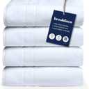 Brooklinen Super-Plush Turkish Cotton Bath Towel Set - Includes 4 Bath Towels Cotton, 820 GSM, Highly Absorbent, Machine Washable, Perfect for Home & Bathroom (White)