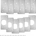 12-Pack Stainless Steel Cabinet Hinge Repair Kit - Door Hinge Repair Plate With Mounting Screws