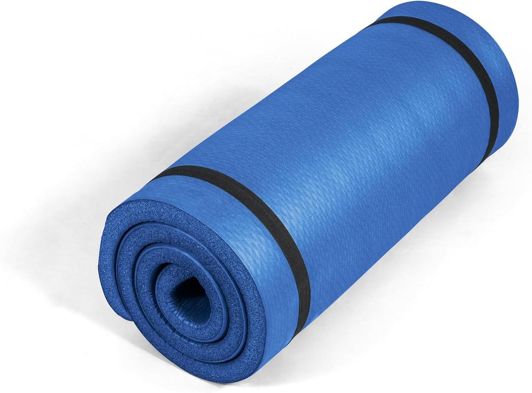Tone Fitness 1-Inch Thick Yoga Mat | High-Density, Non-slip Exercise Mat with Carrying Strap for Yoga, Pilates, & Home Gym Workouts | Multiple Options