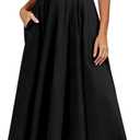 PRETTYGARDEN Cocktail Dresses for Women Formal 2026 Summer Sleeveless A Line Long Flowy Spring Wedding Guest Party Midi Dress (Black, XL)