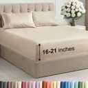 Extra Deep Pocket Queen Size Sheet Set - 4 Piece Breathable & Cooling Bed Sheets - Hotel Luxury Bedding with 16 to 21 inch Extra Deep Pockets - Ultra-Soft, Fade & Wrinkle Resistant - Oeko-Tex - Wheat