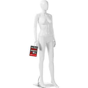 TopMaster Female Form Mannequin - Versatile 360 Design, Easy Assemble, Full Body Dress Form Female Mannequin with Adjustable Posture, Turnable Head & Flexible Limbs - White, 68.89 Inches