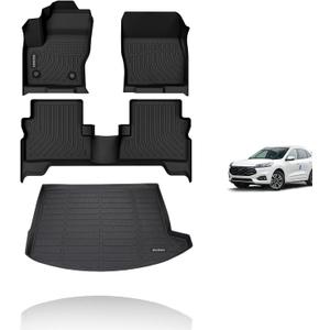 KELCSEECS Floor Mats & Cargo Liner Custom for 2013 2014 2015 2016 2017 2018 2019 Ford Escape All Weather Car Mats Trunk Mat Floor Liners Ford Escape Floor Mats Accessories