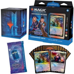 Magic The Gathering Doctor Who Commander Deck  Timey-Wimey (100-Card Deck, 2-Card Collector Booster Sample Pack + Accessories)