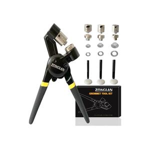 Grommet Tool Kit, Eyelet Tool Multi-Purpose Handheld Manual Hole Punch Rivet Press Plier Crimper 3 Interchangeable Dies with 900 Set 7/32" 5/16" 3/8" Metal Grommets Washers