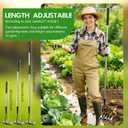 Garden Hand Rake Tool Carbon Steel, Long Handle Weeding Garden Rake, Forged Iron Weeding Rake, Thickened 5 Teeth Carbon Steel Garden Weeding and Leaf Removal Tools