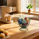 Coffee Pod Holder Large Capacity Coffee Pod Storage Metal Kitchen Countertop Organizer for Home Office Green