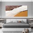 Large Modern Brown Wall Art Decor Canvas Abstract Wall Art Decor 29"x58"
