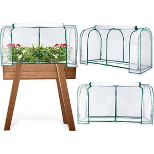 GlikCeil 2 Pcs 47" l x 21" W x 24" H Greenhouse Cover Portable Mini Outdoor Indoor Tabletop Greenhouse for Healthy Plants, Raised Garden Beds, Vegetable Rows, Include Frame and Cover