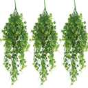 RECUTMS Artificial Plant Faux Plant Ivy Greenery Fake Hanging Plants Faux Greenery Plant Fake Ivy Leaf UV Resistant for Indoor Home Decor Outdoor Garden Yard Porch Wall Decoration 3 Packs Green